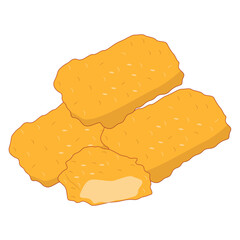Illustration of Fast Food on White Background. Isolated Vector Cartoon Design