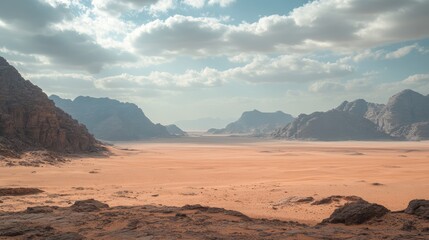 Outdoor photo of desert with saudi arabia skyline dramatic to use as a game background