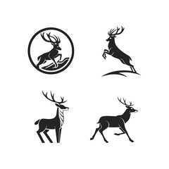 black deer icon.Logo of deer.Deer simple icon.Reindeer vector symbol art and illustration