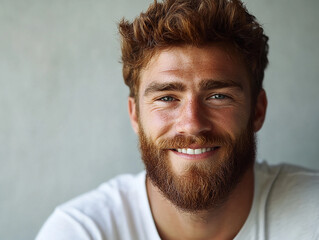 Fototapeta premium Man smiling close-up