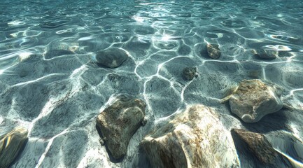 Crystal Clear Water  Underwater Rocks  High Resolution Texture  Nature Scene  Beach  River