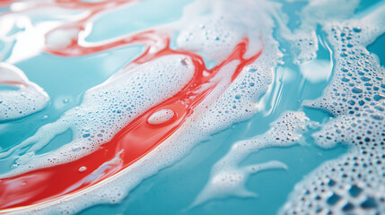 close up foam of soap washing car for background