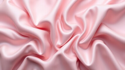 Silky pink satin fabric with a soft, shiny wave evokes luxurious elegance