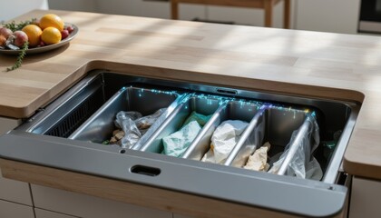 Modern kitchen waste management system with smart technology for eco-friendly disposal options