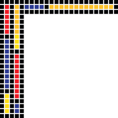 Pixel mondrian art corner border