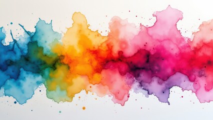 Naklejka premium Artistic watercolor splashes create a colorful grunge texture