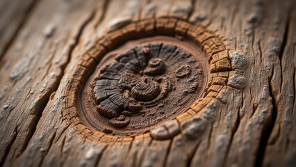 Obraz premium Ancient wooden texture with rustic details and hints of metal and stone elements