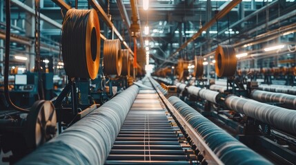 Fototapeta premium Industrial Textile Manufacturing Process