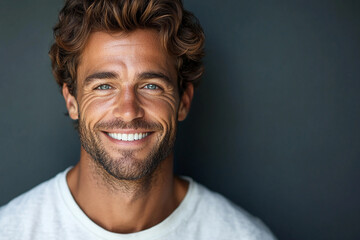 Obraz premium Man smiling close-up