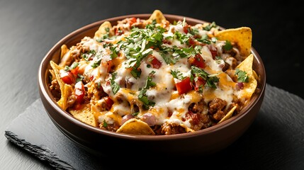 Delicious Cheesy Nachos with Ground Beef, Tomatoes, and Onions