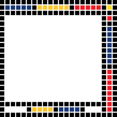 Pixel mondrian art frame