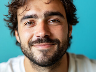 Obraz premium Man smiling close-up