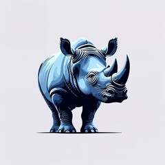 rhinoceros icon on plain white background