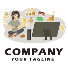 Video Games logo vector illustration editable 