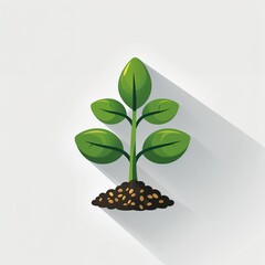 seedling sprout icon on plain white background