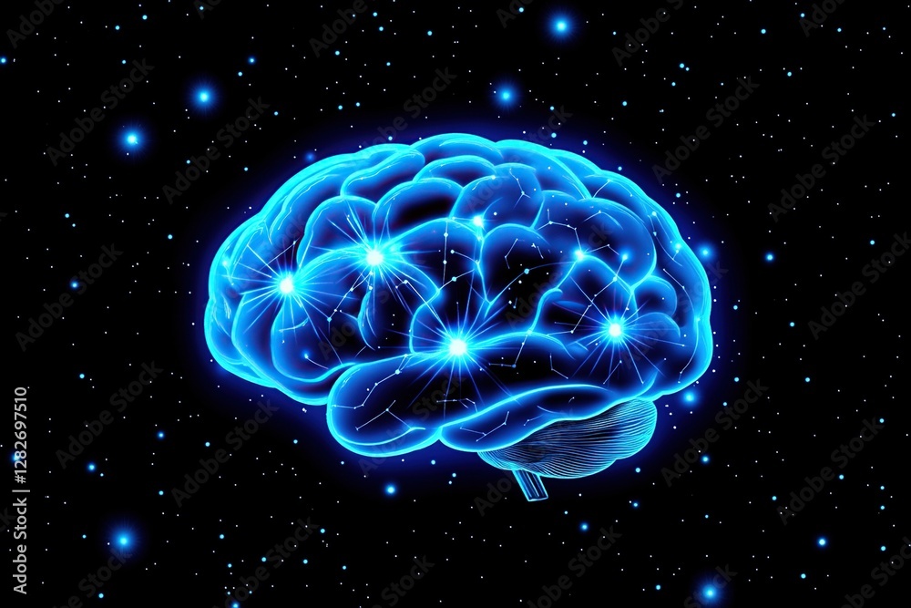 Aufkleber exploring the universe within: a journey into the neural networks of the human brain and its cogniti