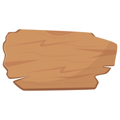 Cartoon Wooden Signpost. Vector Illustration on White Background