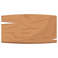 Cartoon Wooden Signpost. Vector Illustration on White Background