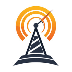 Modern Antenna Logo Design Vector for Telecommunication, Broadcast, and Technology Brands
