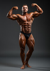 Muscular Bodybuilder A Dramatic Studio Portrait