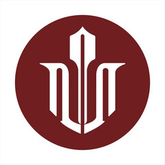 monogram logo initial letters NUN 