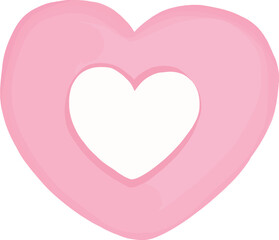 Heart with letter V on transparent background