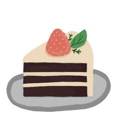 chocolate cake with strawberry