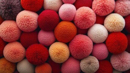 Colorful fuzzy balls texture background