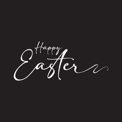 happy Easter Hand drawn calligraphy and brush pen lettering  with white Background. Vector illustration. EPS 10/AI