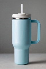 Stanley Quencher steel water bottle mockup