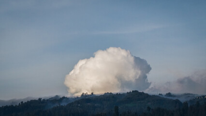 clouds in the mountains