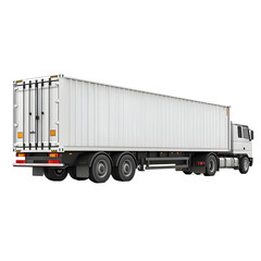 White Truck With A Large Container Parked On A Clear Urban Street In Daylight  during the day on a