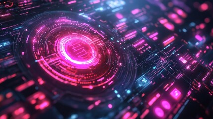 Futuristic interface activating, digital backdrop