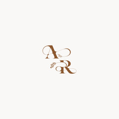 bold and hairline monogram wedding monogram logo initial AR elegant curve organic letter