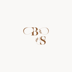 bold and hairline monogram wedding monogram logo initial BS elegant curve organic letter