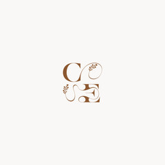 bold and hairline monogram wedding monogram logo initial CE elegant curve organic letter