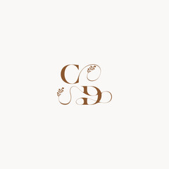 bold and hairline monogram wedding monogram logo initial CD elegant curve organic letter