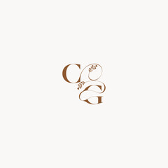 bold and hairline monogram wedding monogram logo initial CG elegant curve organic letter