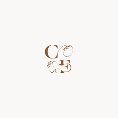 bold and hairline monogram wedding monogram logo initial CF elegant curve organic letter