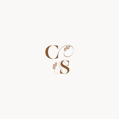 bold and hairline monogram wedding monogram logo initial CS elegant curve organic letter