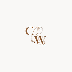 bold and hairline monogram wedding monogram logo initial CW elegant curve organic letter