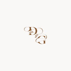 bold and hairline monogram wedding monogram logo initial DG elegant curve organic letter