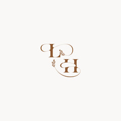 bold and hairline monogram wedding monogram logo initial LH elegant curve organic letter