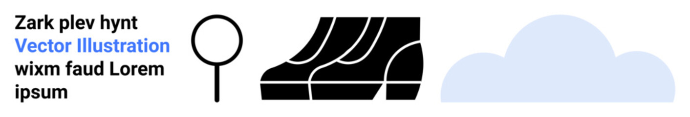 Magnifying glass, staircase steps, and cloud inspire exploration, vision, progress, and ambition. Ideal for goal achievement, progress tracking, career growth success future planning