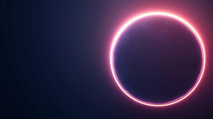 Fototapeta premium Pink Neon Glow Encircles Dark Planetary Orb