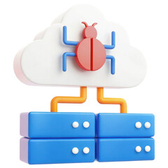 Obraz premium Cloud computing system with malware threat icon illustration