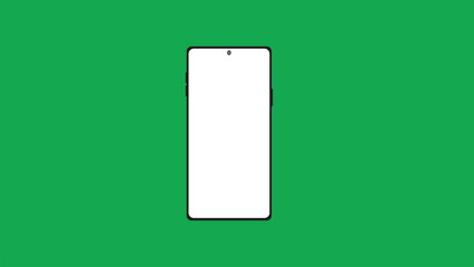 Mobile phone with green screen background, simple mobile phone icon, laptop design