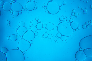 Abstract composition with water, bubbles and oil drops