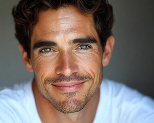 Obraz premium Man smiling close-up