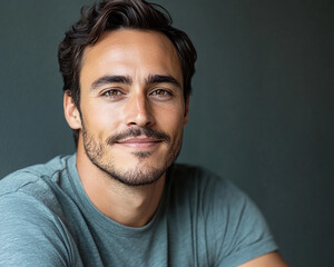 Obraz premium Man smiling close-up